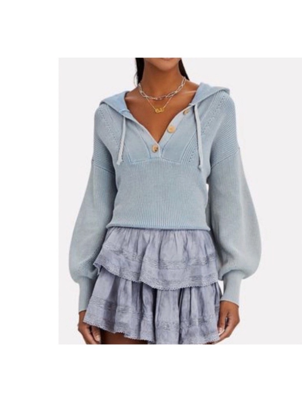 Veronica Beard Ursina Cotton Crop Hoodie